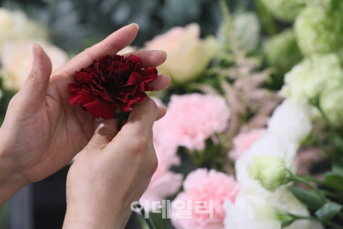 [포토]부모님께 선물할 카네이션을 직접 손질