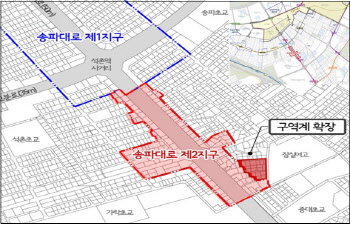 송파구, 송파대로 활성화 위해 제2지구 기준용적률 상향