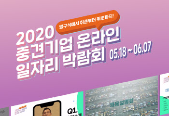 산업부, 2020 중견기업 온라인 일자리 박람회 개최…“34개사 300여명 채용”