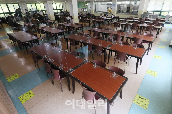 거리두기 발판-식탁 가림막, 학생들의 코로나19 예방을 위해                                                                                                                                          