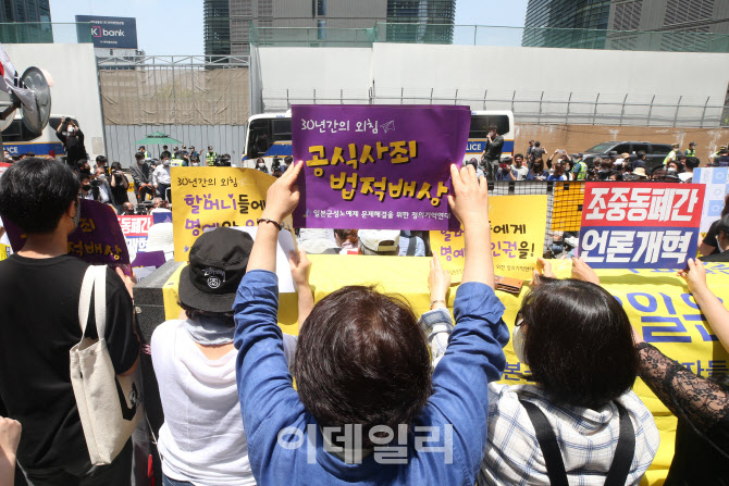 수요집회, 일본의 공식사죄 법적배상 요구                                                                                                                                                           