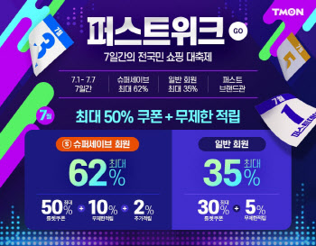 티몬, ‘퍼스트위크’ 진행…최대 62% 할인 행사