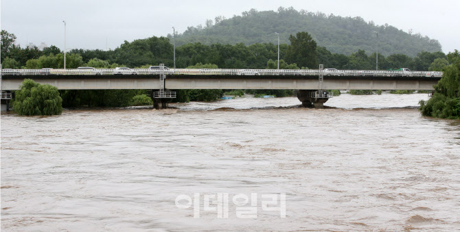 탄천 서울 대곡교 지점 '홍수주의보'…강남·송파구 '주의'                                                                                                                       