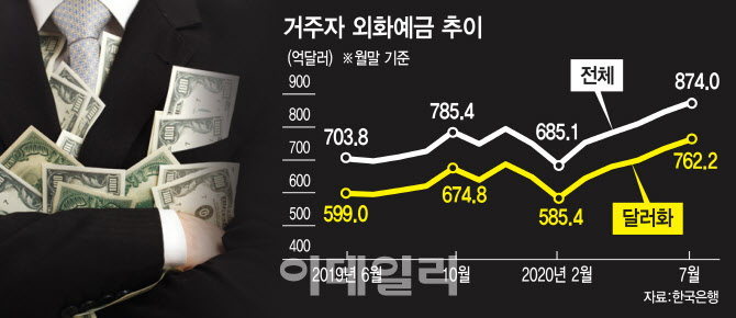 美주식 사들이는 서학개미…7월 달러예금 '역대최대' 경신