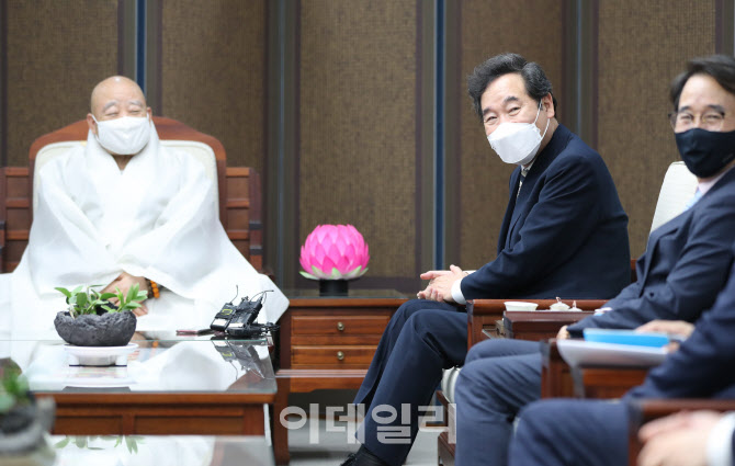 이낙연 더불어민주당 대표, 조계종 총무원장 원행스님 예방                                                                                                                                           