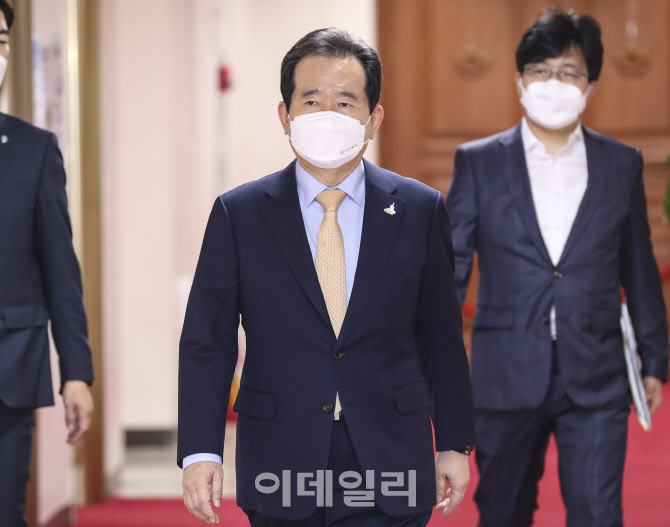 회의 참석하는 정세균 국무총리                                                                                                                                                                     