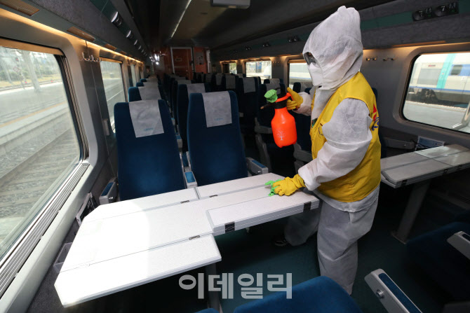 추석 연휴 하루 앞두고 열차 내 소독                                                                                                                                                                