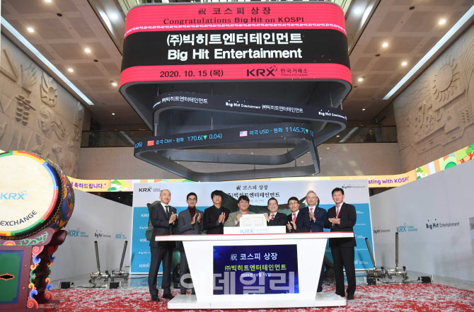 빅히트 엔터, 상장 첫날 '따상' 후 소폭 하락                                                                                                                                              