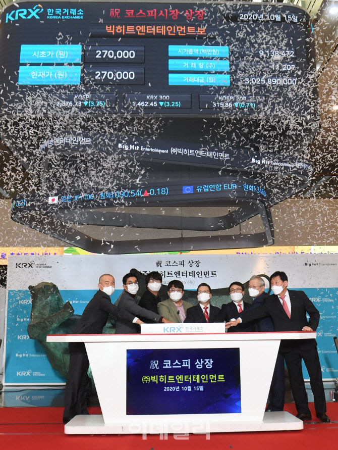 빅히트 상장 기념식                                                                                                                                                                                