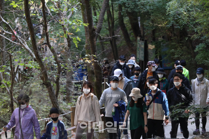 거리두기 1단계 첫 주말, 북적이는 청계산                                                                                                                                                           