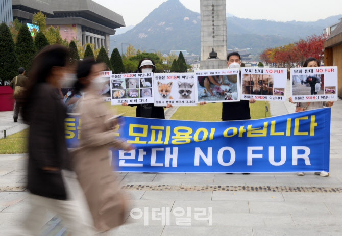  모피용 동물희생 반대                                                                                                                                                                             
