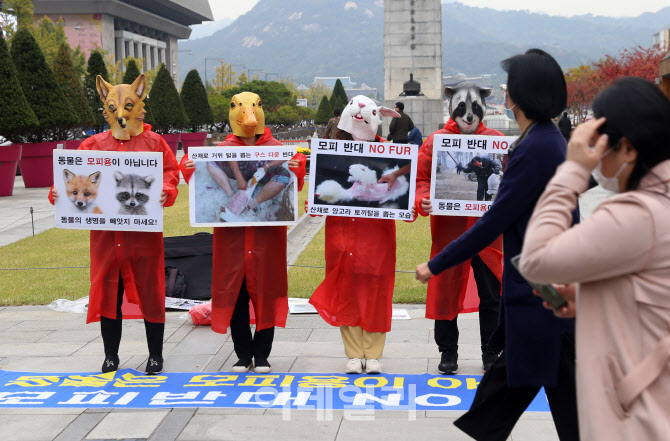  동물희생 강요하는 모피 반대합니다                                                                                                                                                                
