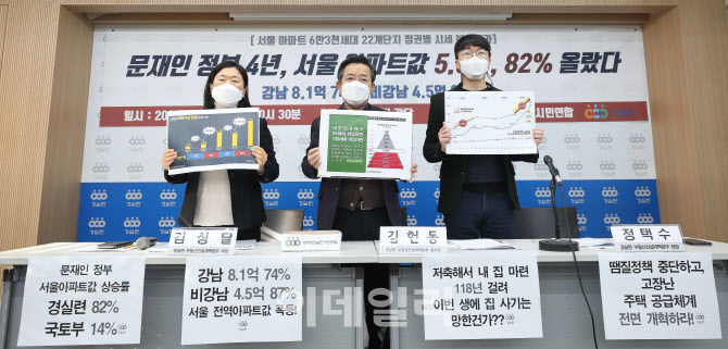 경실련, 서울 아파트 정권별 시세 분석결과 발표                                                                                                                                                     