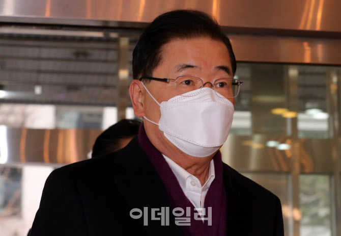 청문회 준비 사무실 출근하는 정의용 외교부 장관 후보자                                                                                                                                             