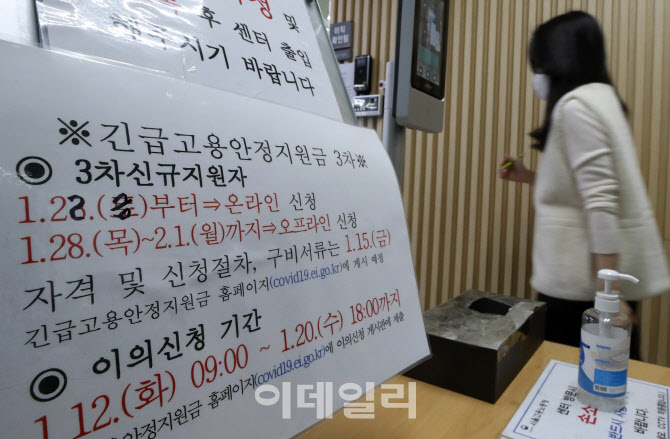 고용부, 오늘부터 3차 긴급고용안정지원금 접수                                                                                                                                                      