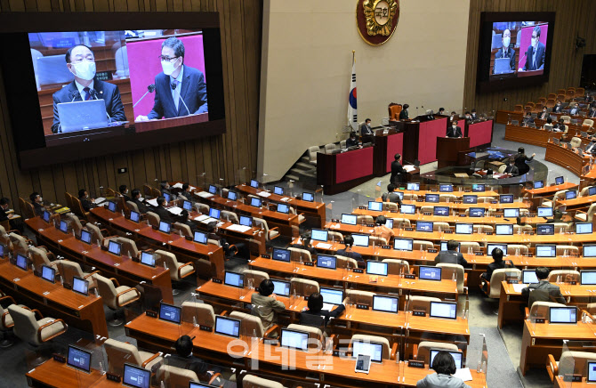 정치·외교·통일·안보 분야 대정부 질의 받는 홍남기 직무대행                                                                                                                                      