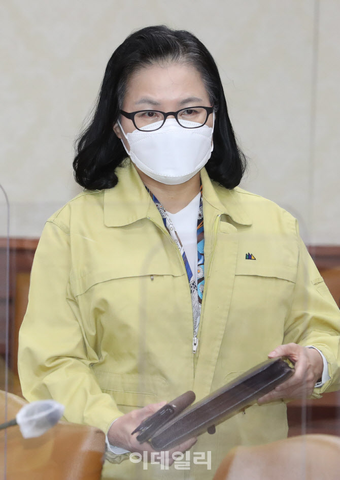 코로나19 중앙재난안전대책본부 회의 참석하는 유명희 본부장                                                                                                                                         