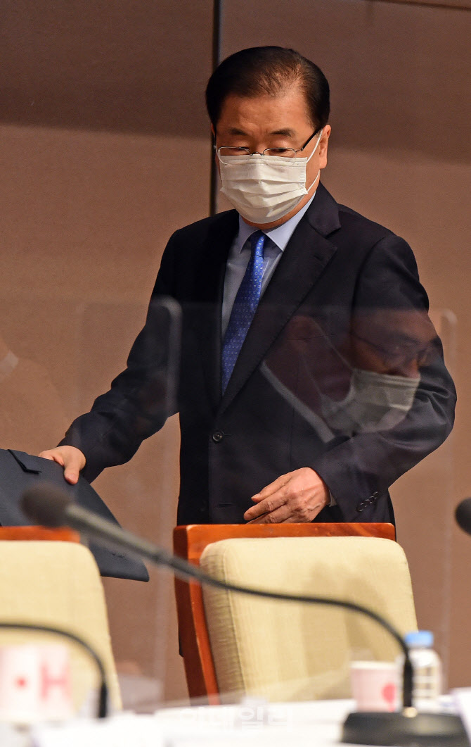 관훈토론회 입장하는 정의용 장관                                                                                                                                                                   