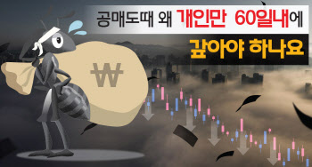 [뉴스+] "공매도, 왜 개인만 60일내에 갚아야 하나요"