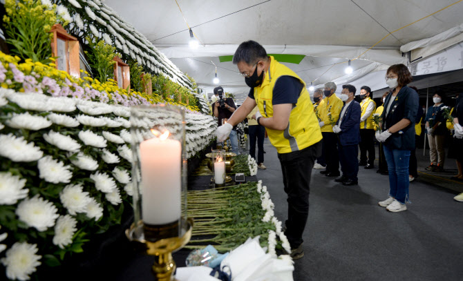  세월호유족 광주 재개발지 붕괴사고 희생자 추모                                                                                                                                                    