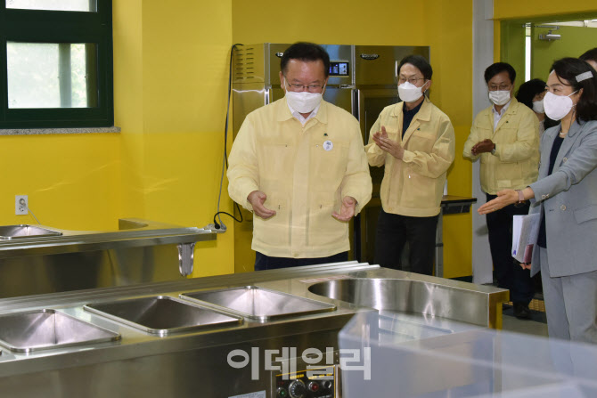 학교 급식실 방역상황 꼼꼼하게 점검하는 김부겸 국무총리                                                                                                                                            