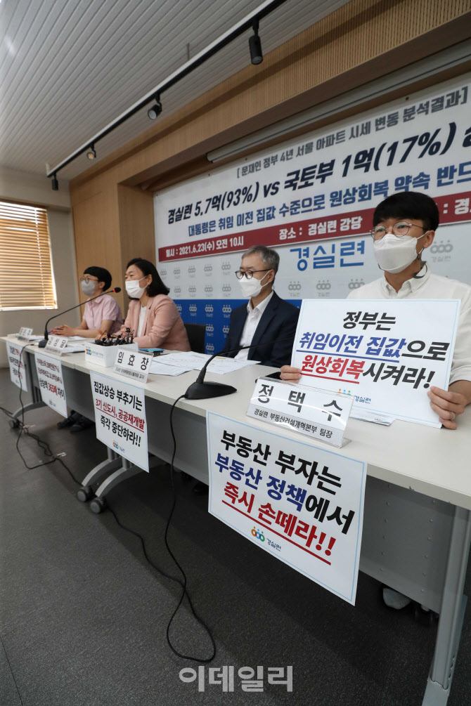 경실련, "文정부 4년 강남 30평 아파트 11억 폭등"                                                                                                                                         