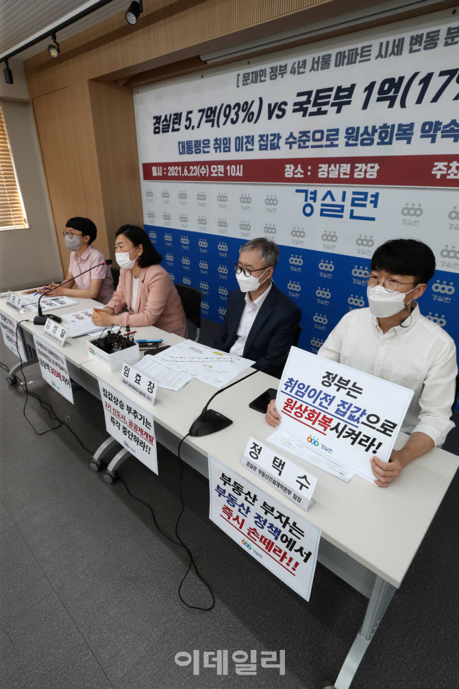 발언하는 김성달 경실련 부동산건설개혁본부 국장                                                                                                                                                    