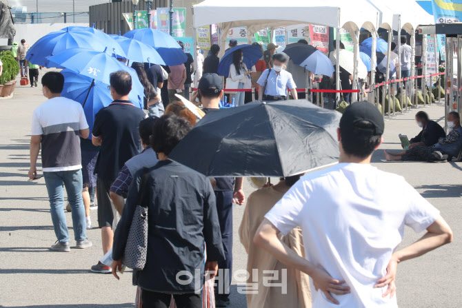 코로나19 검사 기다리는 시민들                                                                                                                                                                     