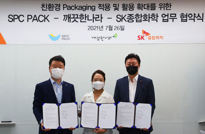 SK종합화학-깨끗한나라-SPC팩, 친환경 포장재 개발·사용에 맞손 - Vimarsana News