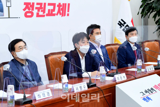 국민의힘 대선 경선 예비후보 전체회의에서 발언하는 이준석 대표                                                                                                                                     