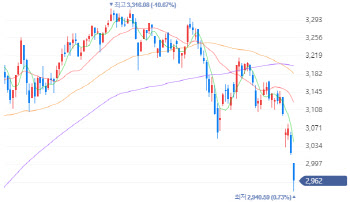 코스피 반년 만에 3000선 붕괴…주식·채권·원화값 `트리플 약세`
