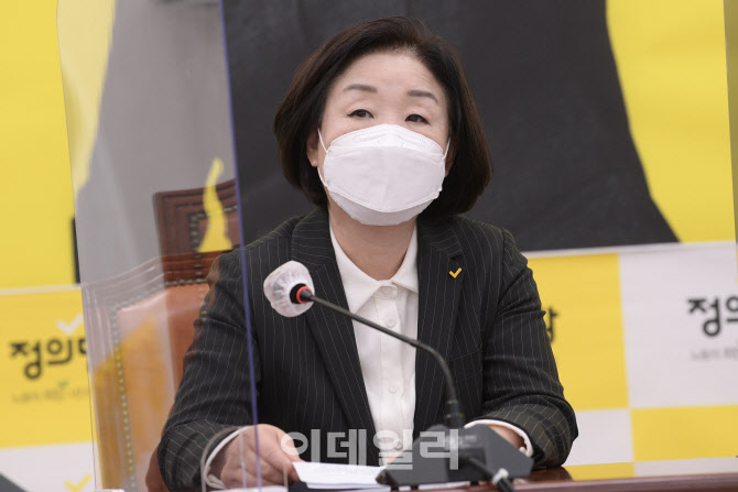 간담회에서 발언하는 심상정                                                                                                                                                                        