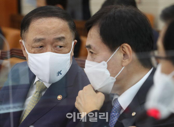 기재위 종합감사, '대화하는 홍남기-이주열'                                                                                                                                               