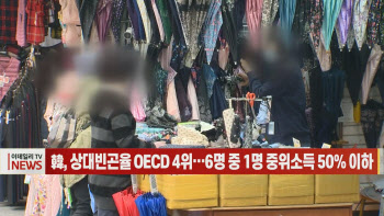 韓, 상대빈곤율 OECD 4위…6명 중 1명 중위소득 50% 이하