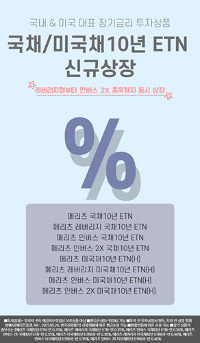 메리츠증권, 한·미 국채 10년물 ETN 8종 출시