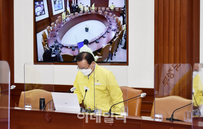  김부겸 총리, 중앙재난안전대책본부 회의 참석                                                                                                                                                      