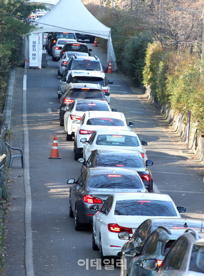 끝없는 코로나 검사행렬                                                                                                                                                                            