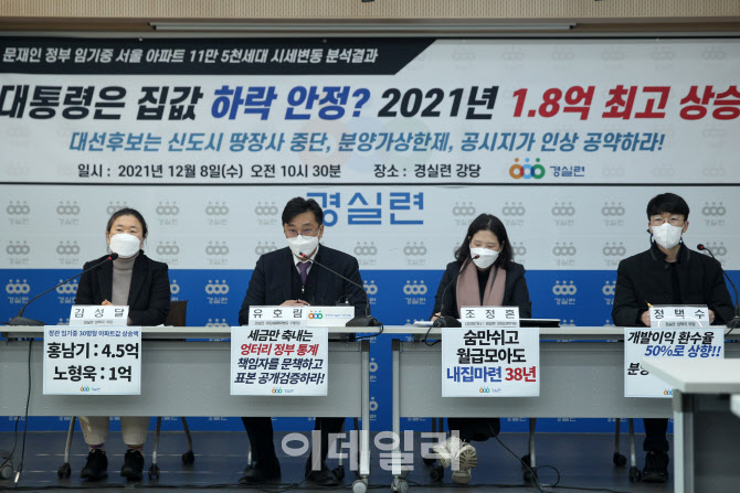  경실련, 11만 5천세대 아파트 시세 분석                                                                                                                                                            