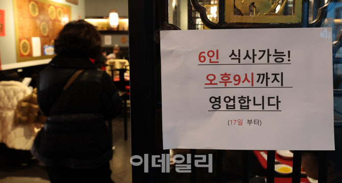 내일부터 거리두기 '6인·9시' 3주간 실시                                                                                                                                                 