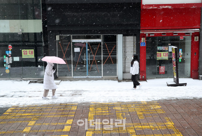  임대문의 즐비한 명동거리                                                                                                                                                                         