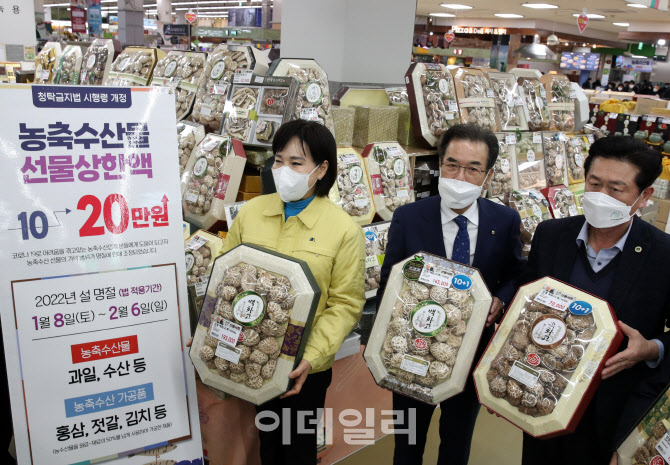  농축산물 선물상한액 20만원                                                                                                                                                                       