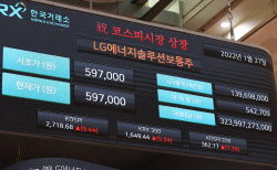 [포토]LG에너지솔루션 신규상장, '시초가 59만7천원'                                                                                                                                             