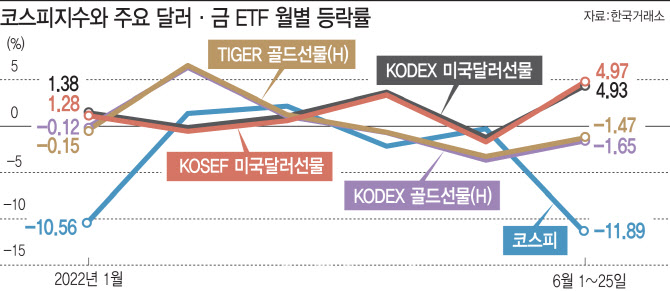 금·달러ETF…대세 하락기 이기는 투자는