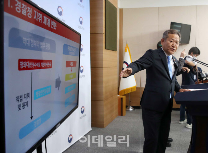  기자회견하는 이상민 행안부장관                                                                                                                                                                   