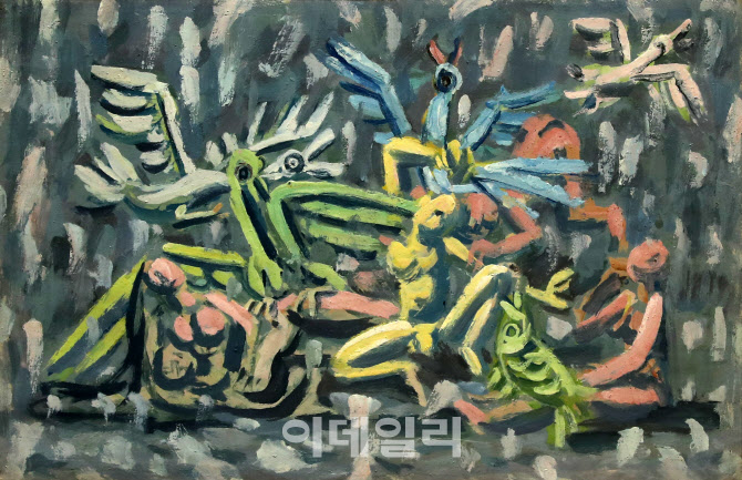  이중섭 '가족과 첫눈'                                                                                                                                                                   