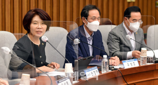 윤석열 정권 경찰장악대책위원회 간담회에서 발언하는 한정애 위원장                                                                                                                                  
