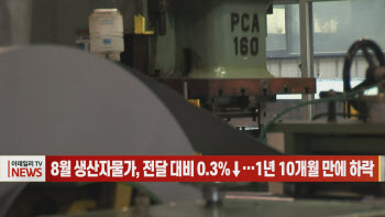 (영상)8월 생산자물가, 전달 대비 0.3%↓…1년 10개월 만에 하락