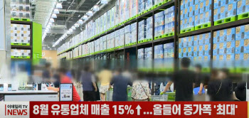 (영상)8월 유통업체 매출 15%↑...올들어 증가폭 '최대'