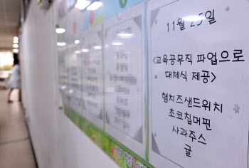 서울 지역 학교 10%, 비정규직 총파업으로 대체급식·미급식