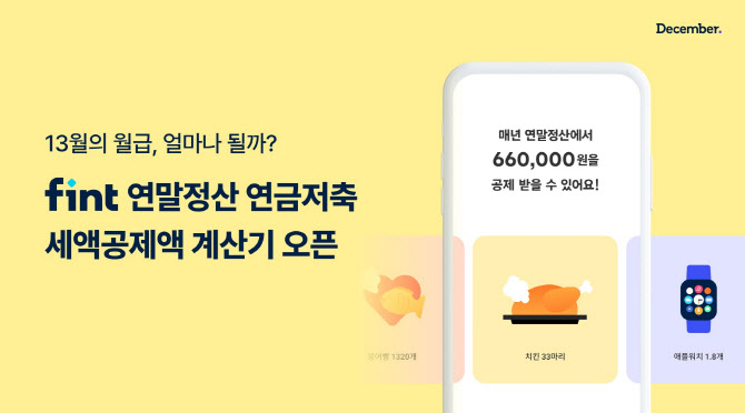 핀트, '연금저축 세액공제액 계산기' 서비스 개시